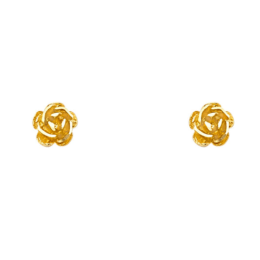 14K Yellow Gold Rose Studs
