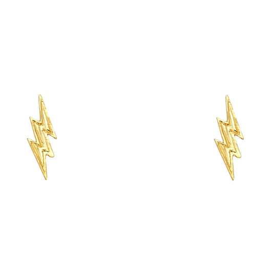14K Yellow Gold Lightning Bolt Studs