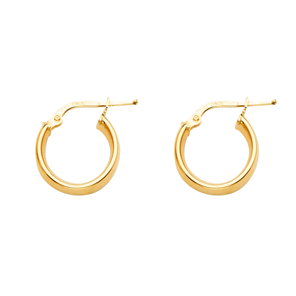 14K Yellow Gold Classic Hollow Hoop Earrings aprox 1/2" in Diameter