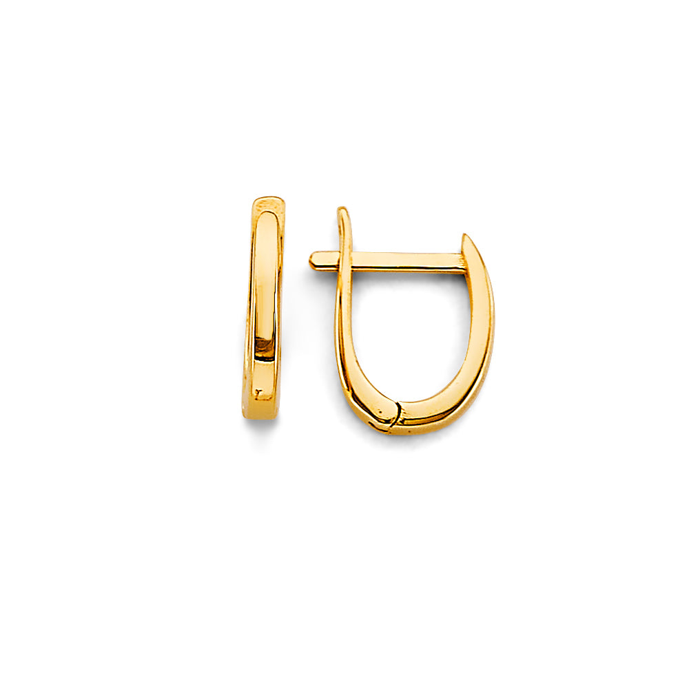 14K Yellow Gold High-Polished Hoop Earrings aprox 1/2 tall
