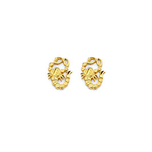 14K Yellow Gold Scorpion Studs