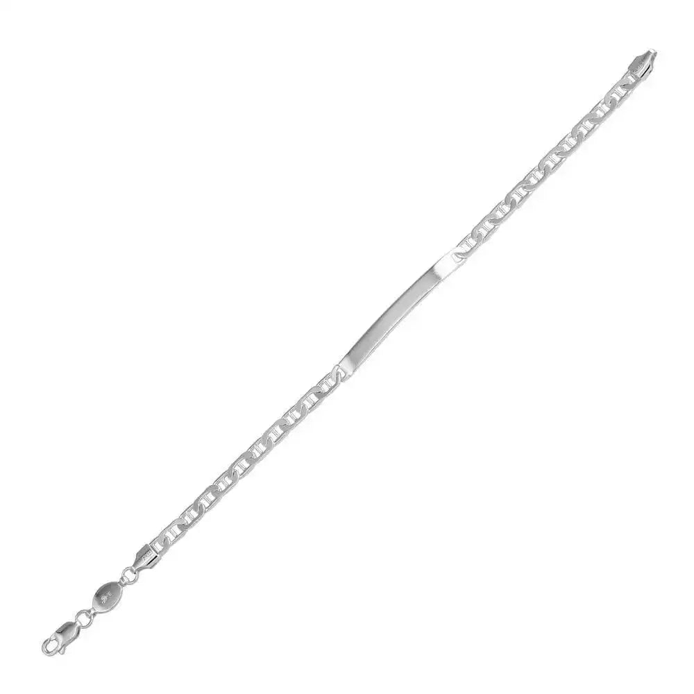 925 sterling silver Engravable ID Flat Marina 120 Bracelet 5.7mm