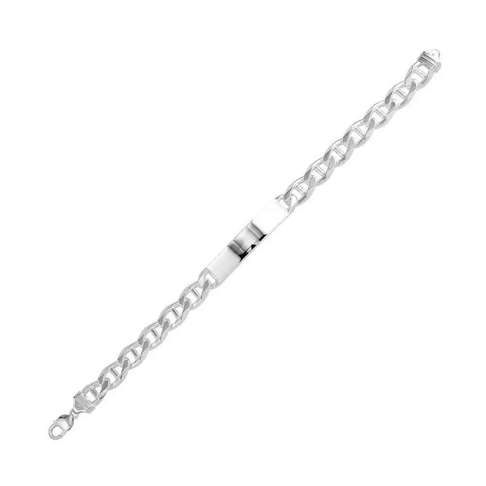 925 Sterling Silver Engravable ID Flat Marina 150 Bracelet 5.7mm