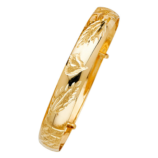14K Yellow Gold Adjustable Children's Bangle 8mm wide