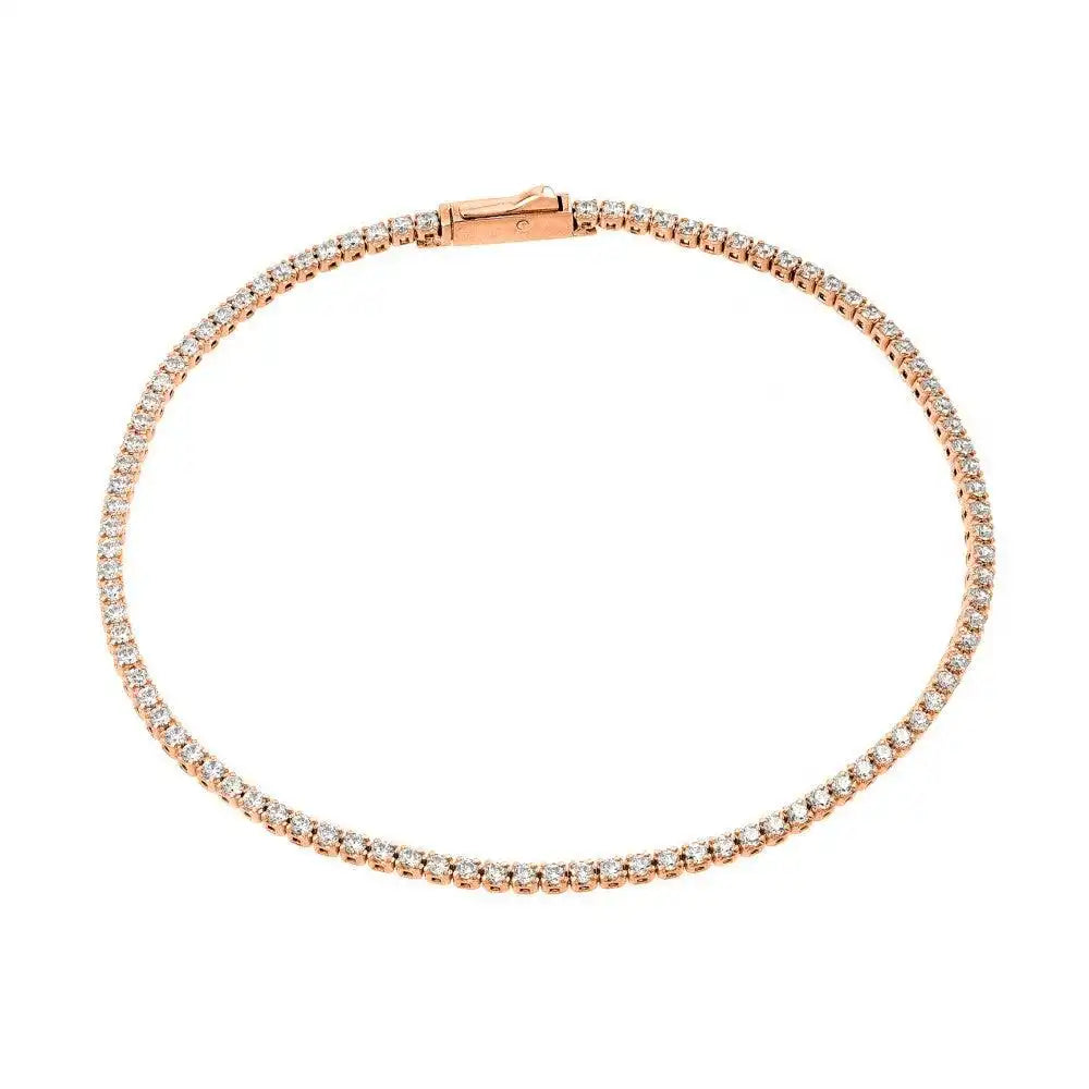925 Sterling Silver Gold Plated Multiple 1.7mm Circle Clear Tennis Micro Pave CZ Bracelet