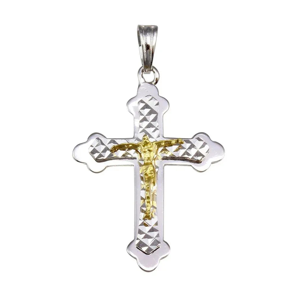 925 Sterling Silver Two-Tone Plated DC Cross Pendant