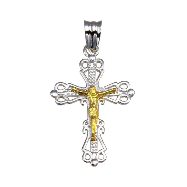 925 Sterling Silver Two-Tone Plated DC Cross Pendant