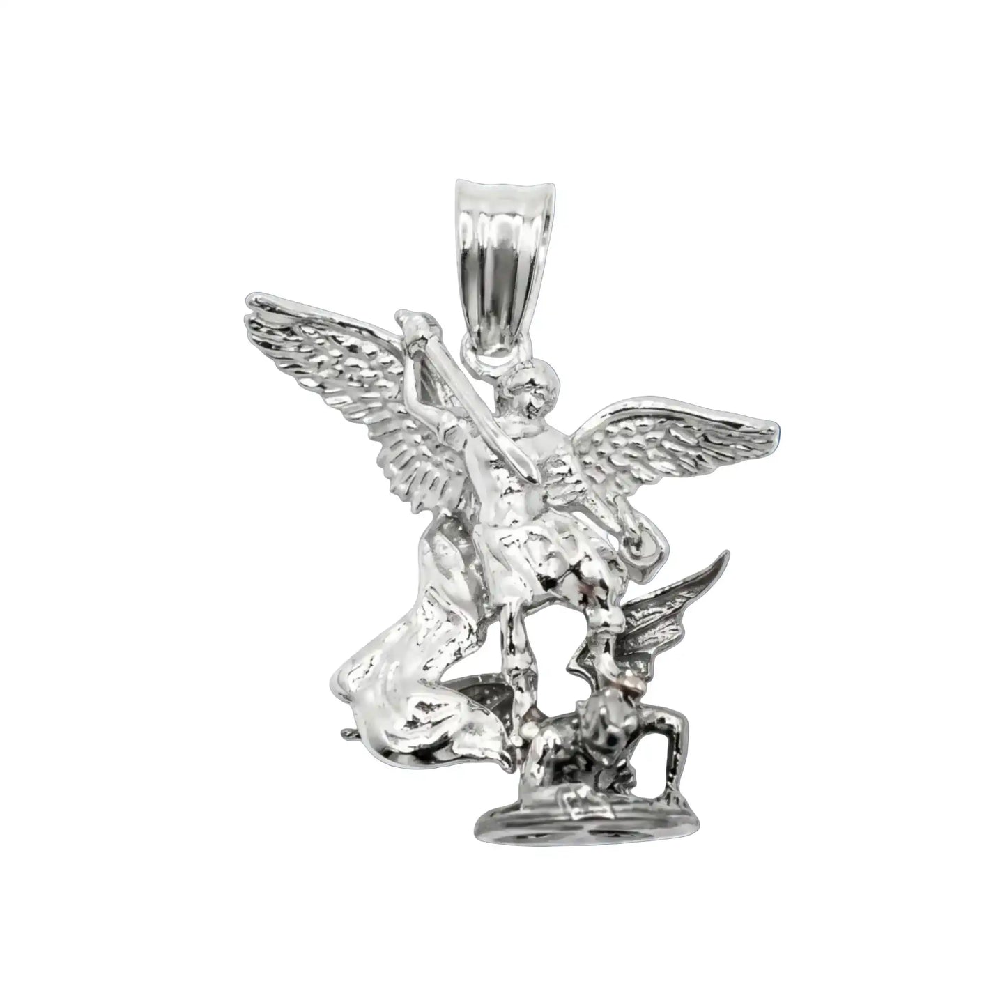 925 Sterling Silver Two-Tone Archangel Saint Michael Pendant