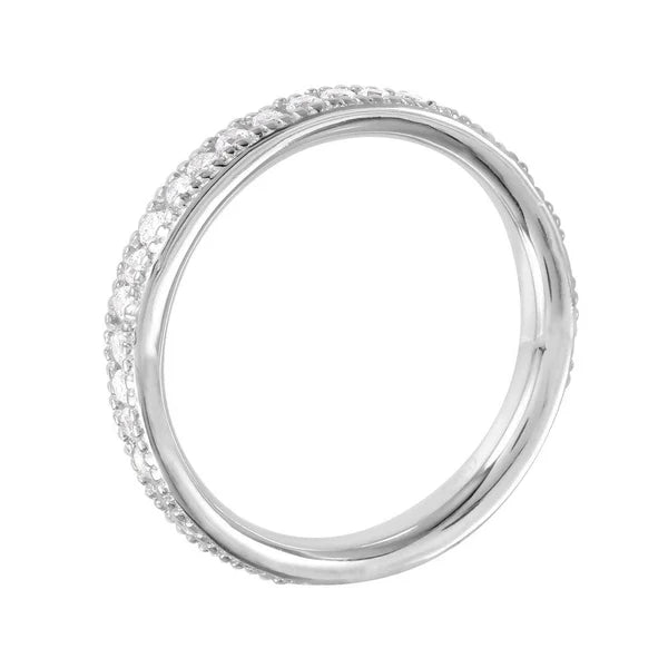925 Sterling Silver Rhodium Plated Channel Set CZ Band