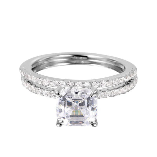 925 Sterling Silver Rhodium Plated Stackable CZ Bridal Ring