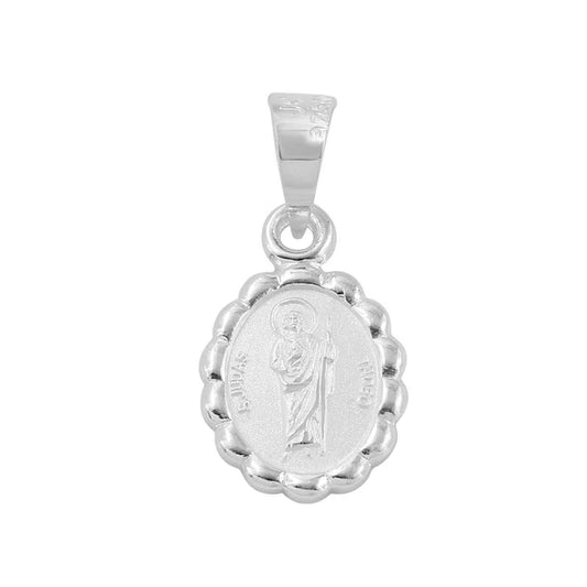 925 Sterling Silver High Polished Saint Jude Medallion