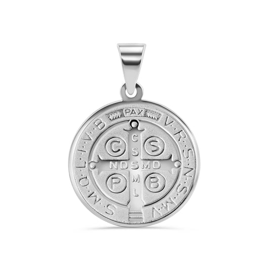 925 Sterling Silver High Polished Edge San Benito Medallion Pendant