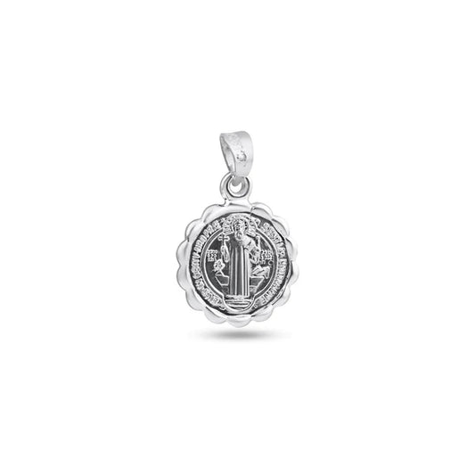 925 Sterling Silver High Polished Edge San Benito Medallion Pendant