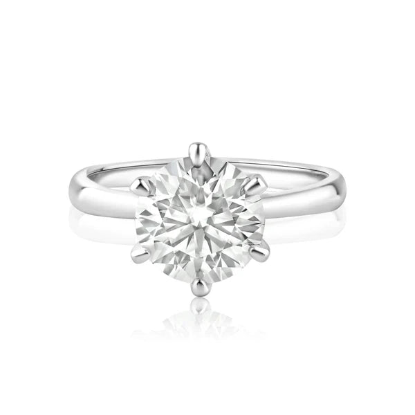 925 Sterling Silver Rhodium Plated 3 Carat Moissanite Ring