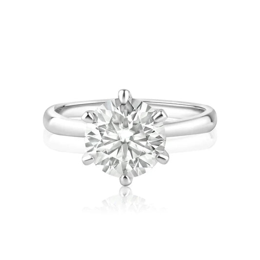925 Sterling Silver Rhodium Plated 3 Carat Moissanite Ring