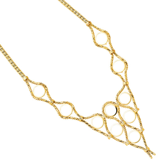 14K Yellow Gold 2.0 Pesos 10-Coin Women'sBola Design 17" Necklace