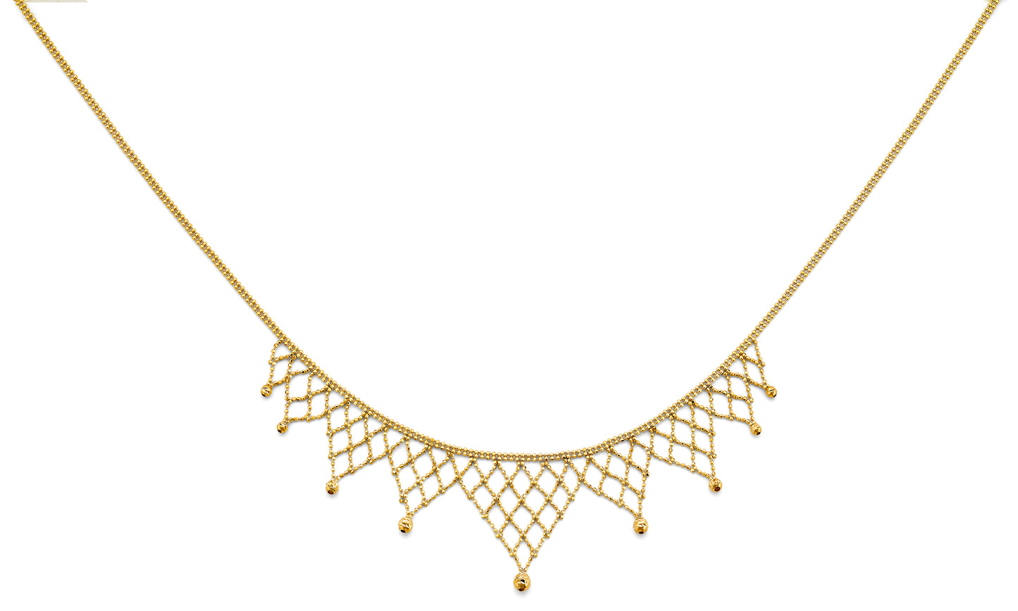 Women's14K Yellow Gold  Beaded Fancy Necklace