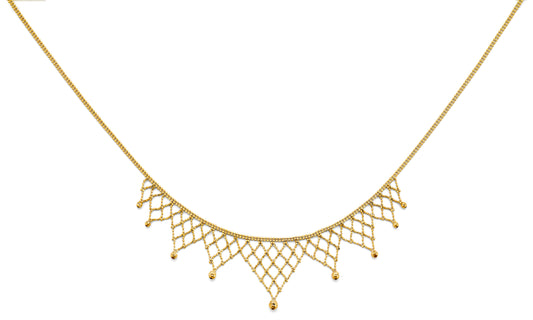 Women's14K Yellow Gold  Beaded Fancy Necklace