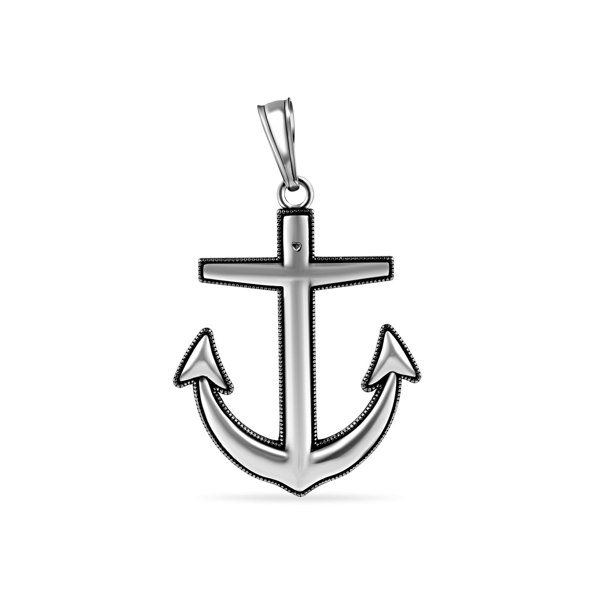 925 Sterling Silver Oxidized Anchor Pendant