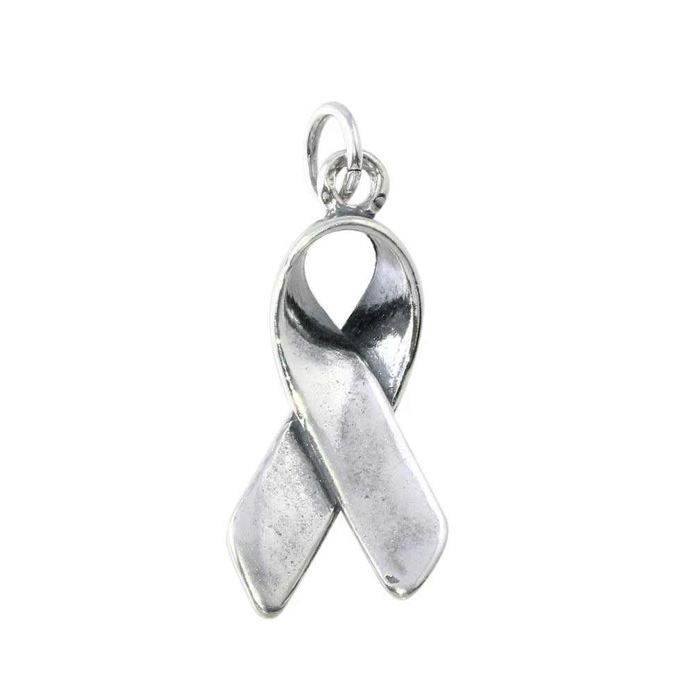 925 Sterling Silver Oxidized Ribbon Pendant
