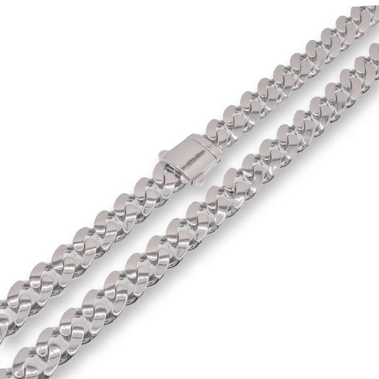 925 Sterling Silver Rhodium Plated Miami Curb Link 5.8mm Chain or Bracelet