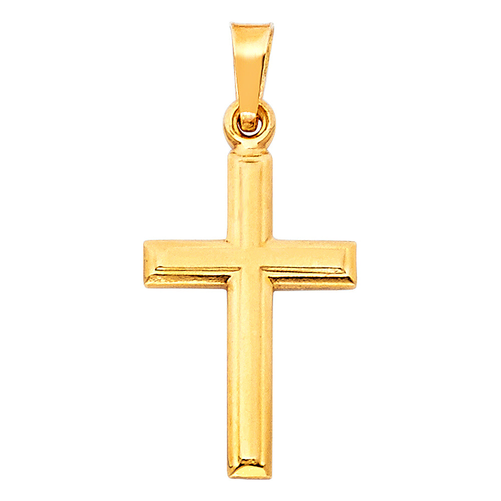 14K Yellow Gold High-Polished Cross Pendant aprox 1" tall