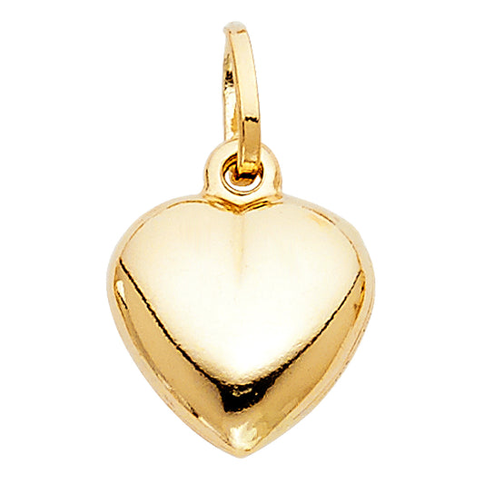 14K Yellow Gold Polished Puff Heart Medium Pendant