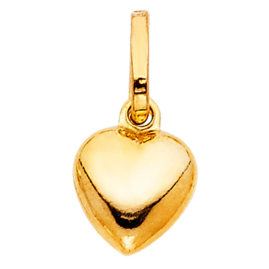 14K Yellow Gold Polished Puff Heart Small Pendant