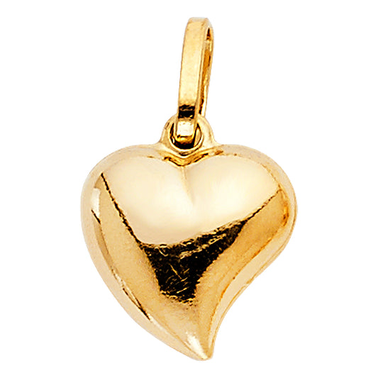14K Yellow Gold Polished Puff Heart Medium Pendant