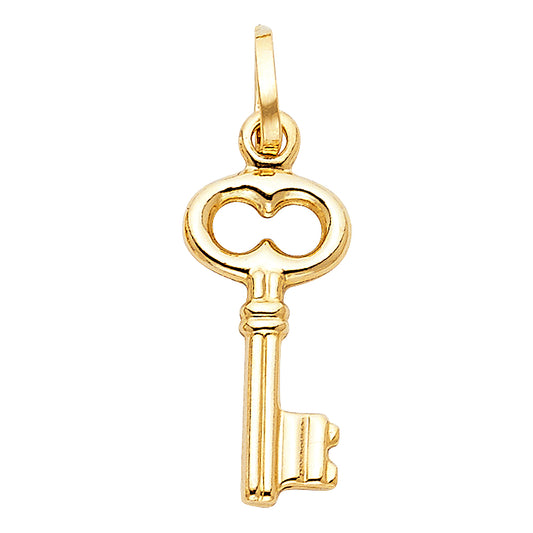14K Yellow Gold Vintage Key Pendant