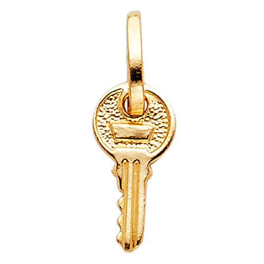 14K Yellow Gold Modern Key Pendant