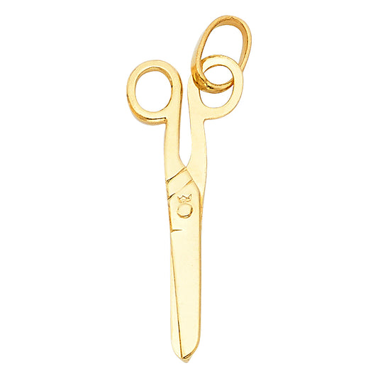 14K Yellow Gold Scissors Pendant