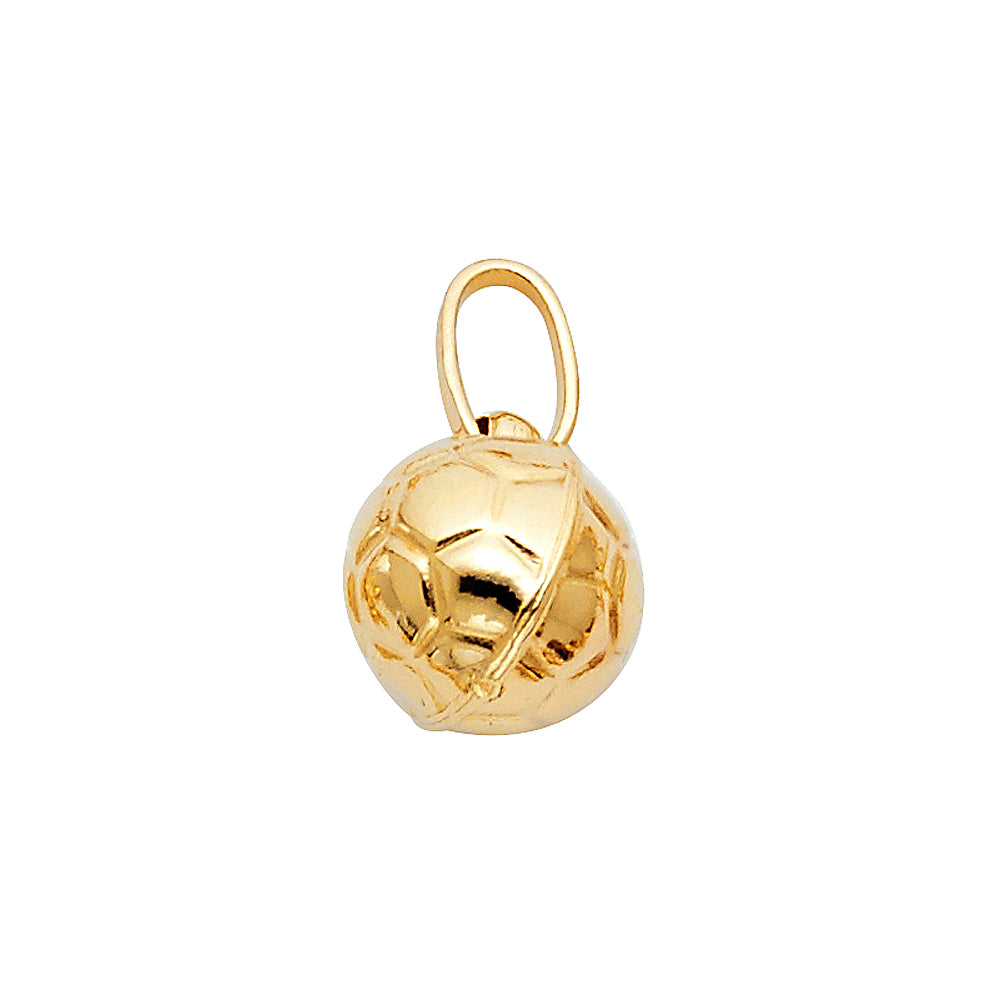 14K Yellow Gold Soccer Ball Pendant