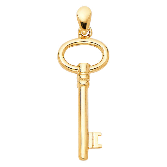 14K Yellow Gold Classic Key Design Pendant