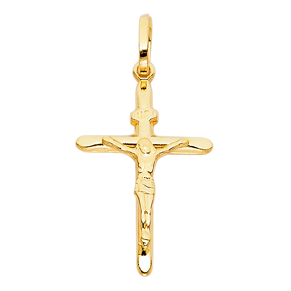 14K Yellow Gold Crucifix Pendant aprox 1" tall