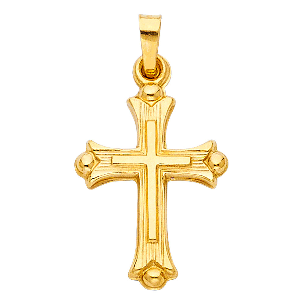 14K Yellow Gold High-Polished Cross Pendant aprox 3/4" tall