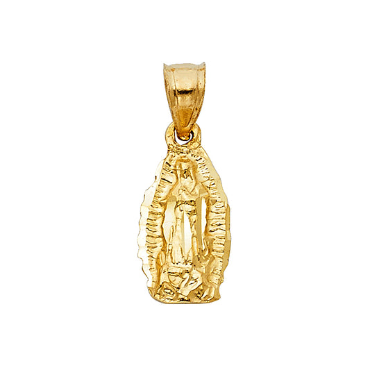 14K Yellow Gold Small Our Lady of Guadalupe Pendant