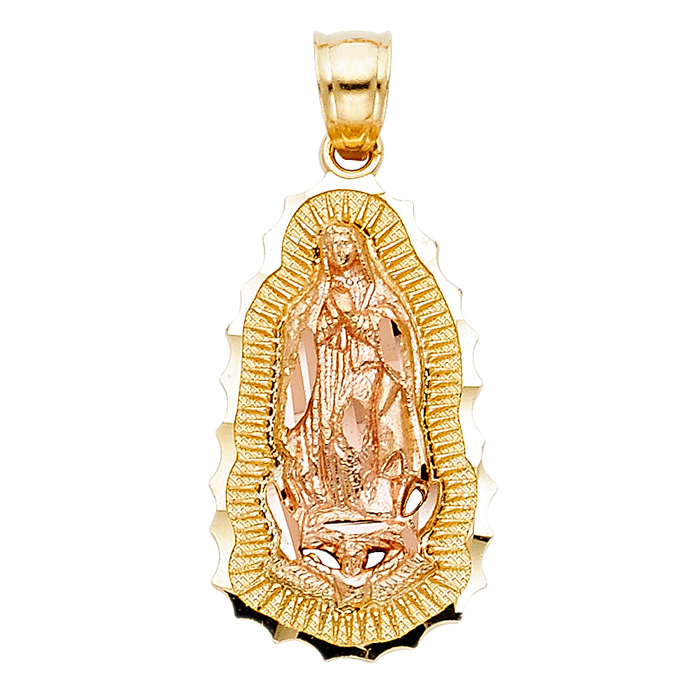 14K Two-Tone Gold Our Lady of Guadalupe Extra Small Pendant