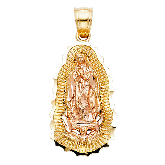 14K Two-Tone Gold Our Lady of Guadalupe Extra Small Pendant