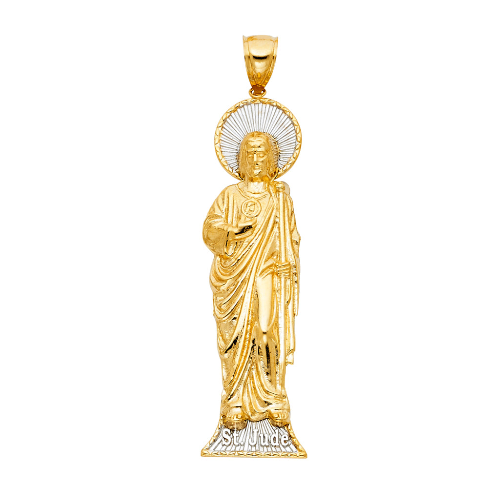 14K Two-Tone Gold Saint Jude Pendant