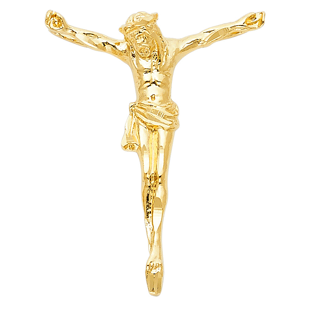 14K Two-Tone Gold Crucifix Jesus Figure Pendant aprox 1 1/4" tall