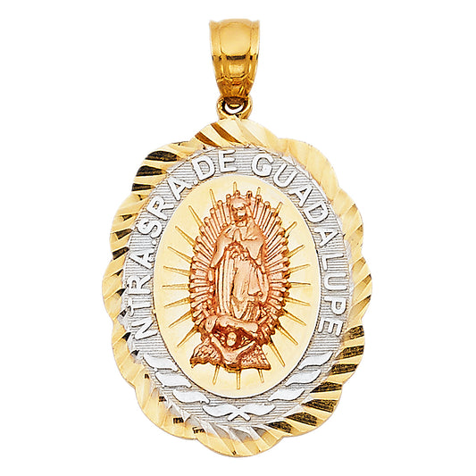14K Tri-Color Gold Ntra. Sra. de Guadalupe Pendant