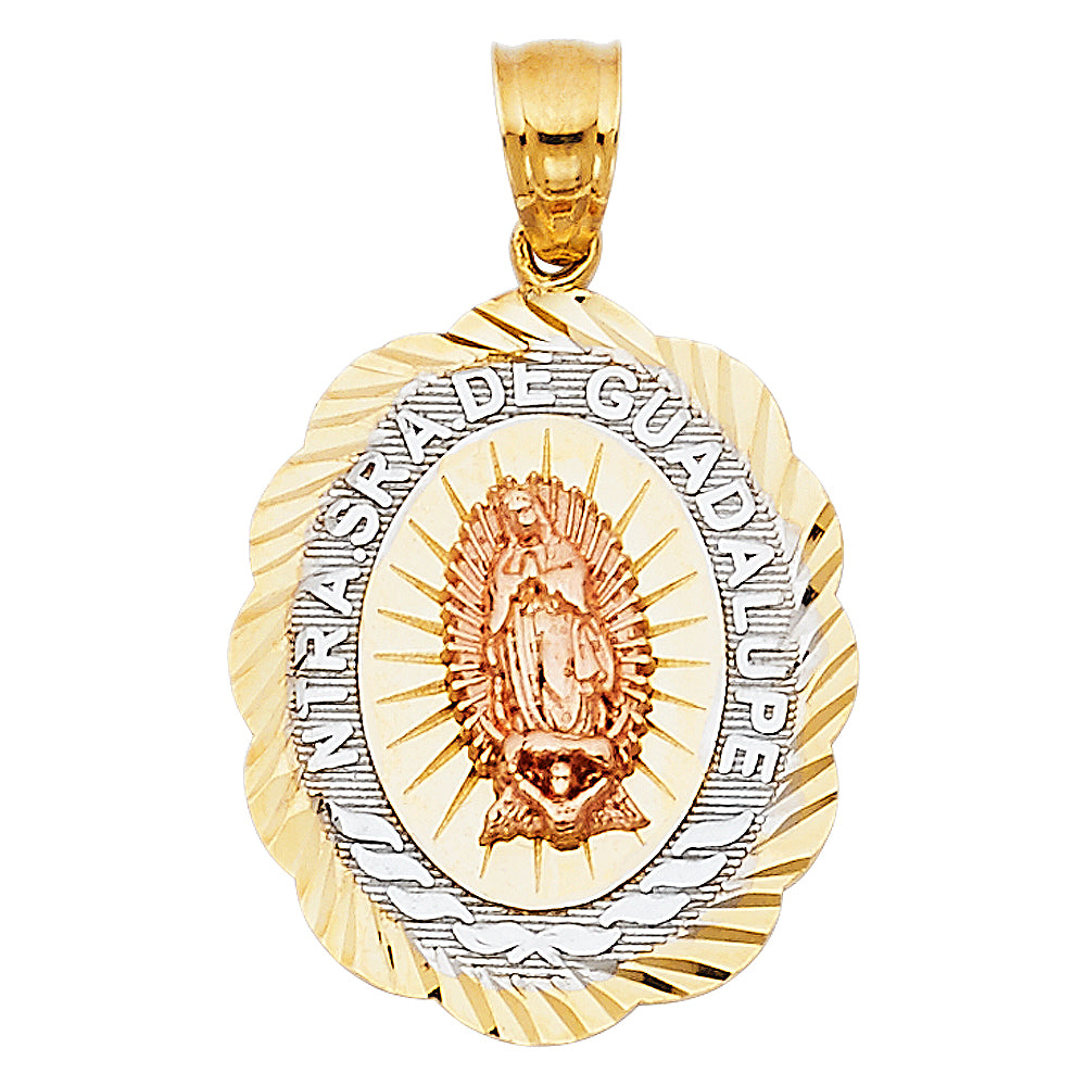 14K Tri-Color Gold Ntra. Sra. de Guadalupe Pendant