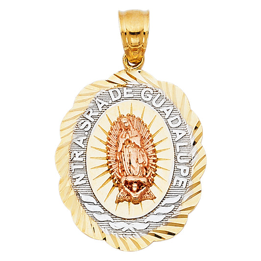 14K Tri-Color Gold Ntra. Sra. de Guadalupe Pendant
