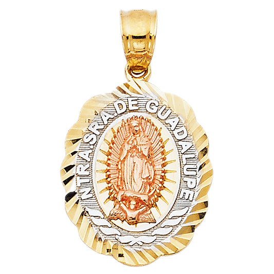 14K Tri-Color Gold Ntra. Sra. de Guadalupe Pendant
