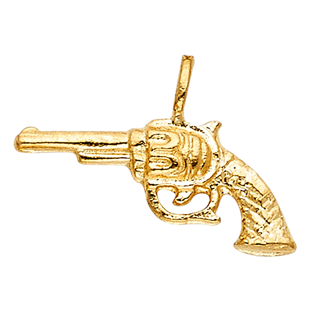 14K Yellow Gold Revolver Pendant 0.4" Tall