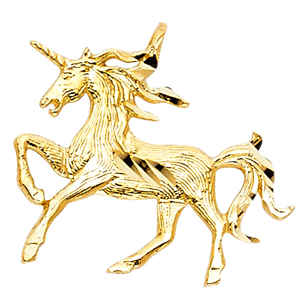 14K Yellow Gold Unicorn Pendant
