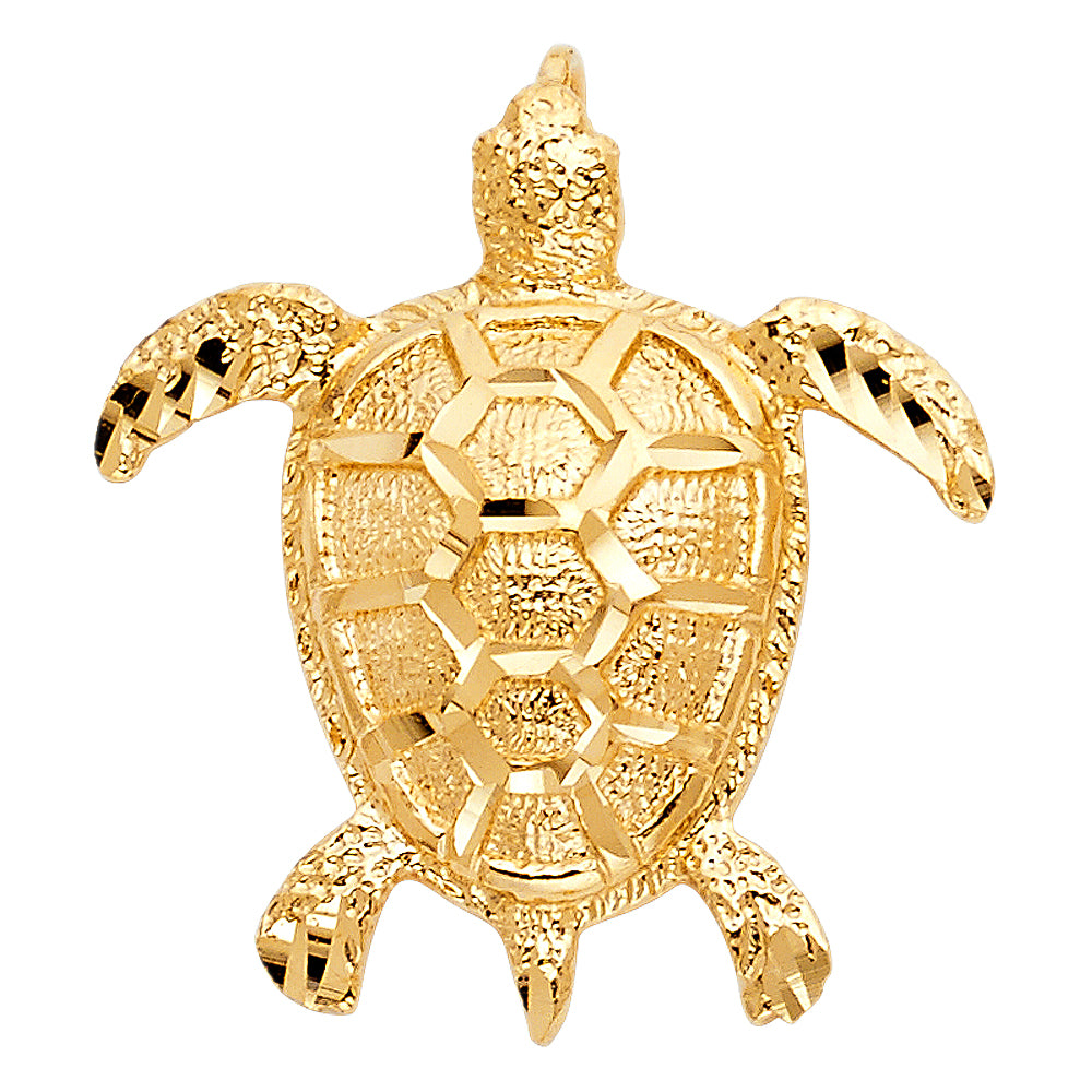 14K Yellow Gold Turtle Pendant aprox 1.2" Tall
