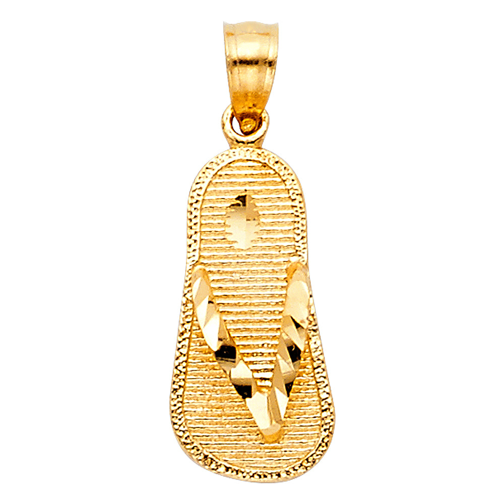 14K Yellow Gold Flip Flop Charm