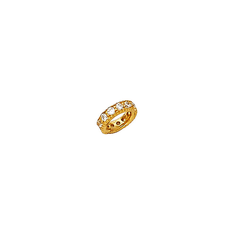 14K Yellow Gold CZ Bead-Set Charm